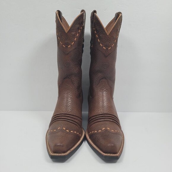 Ariat Rowdy Dixie Women’s Brown Oiled Leather Cowgirl Boots US Size 6B - Picture 3 of 12